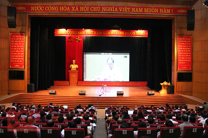 Cuộc Hội nghị trực tuyến tại điểm cầu chính tỉnh Bắc Giang
